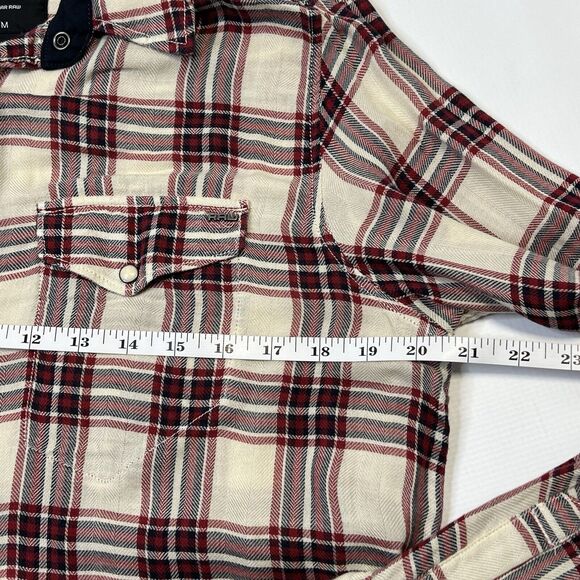 G-Star RAW Shirt Boyfriend Fit Tacoma Check Plaid Snap Button Womens Size Medium - Picture 10 of 13